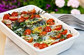 Herring bake with tomatoes and dill (Sweden)