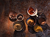 Bowls of various spices