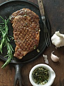 Grilled Steak with Rosemary and Garlic