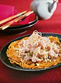 Fried noodles with chicken (Asia)