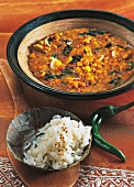 Lentil stew with spinach and coconut milk (India)