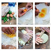 Salt dough being made