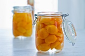 Apricots preserved in syrup