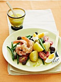 Salade niçoise with prawns (France)