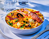 Paella with scampi