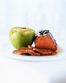 Beef fillet with apple sauce