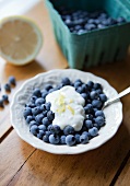 Blueberries with yoghurt