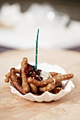 Churros with berry compote and cream