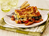 Lasagne with mushrooms and spinach
