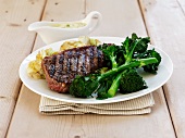 Beef steak with broccoli