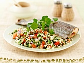 Trout with tabbouleh and watercress
