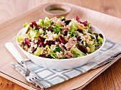 Rice salad with tuna and kidney beans