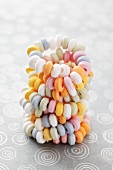 A twisted candy necklace