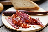 Supper with venison salami