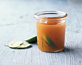 A jar of pear and lime preserve
