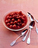 Red gooseberry compote
