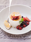 Milk pudding with berries