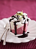 A blackberry ice cream cake