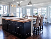 Large Open Kitchen with a Big Bay Window