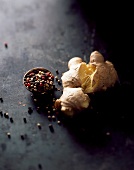 Ginger and coloured peppercorns