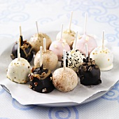Paper Lined Plate of Assorted Cake Pops