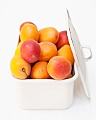 Fresh Peaches on Black Background