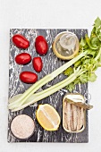 Ingredients for mackerel salad