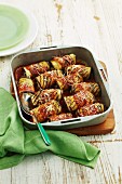 Eggplant and Ricotta Cheese Rolls on a Platter