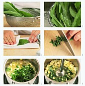 Ramson soup being prepared