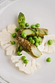 Asparagus with peas and cauliflower
