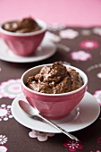 Dairy Free Chocolate Mousse in Pink Bowls