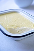 Homemade Blancmange with a Scoop Removed