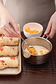 Corn and cheddar twists being prepared