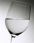 A glass of sparkling mineral water