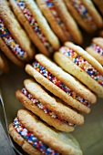 Sandwich Cookies with Multi-Colored Sprinkles