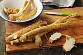Fresh horseradish roots