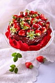 Strawberry and chocolate cake