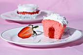 Strawberry jam filled cupcake