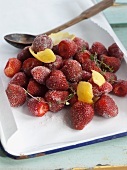 Strawberries Coated with Sugar; With Thyme and Lemon Peel