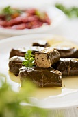 Dolmades (vine leaves) stuffed with rice