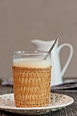 Hot milk and honey with egg