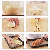 Making a bread plait