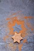 A star-shaped cinnamon biscuit