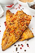 Smoked mackerel fillet (North Atlantic) with peppercorns and mustard seeds