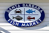 A sign at Santa Barbara Fish Market in California (USA)