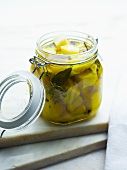 Cheese preserved in olive oil