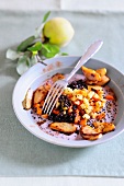 Lentil stew with vegetables and quinces