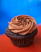 A chocolate cupcake