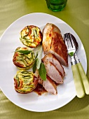 Fillet of pork with mini courgette clafoutis