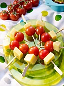 Tomato and cheese skewers